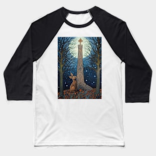 Hare, Pagan Hare, Pagan Art, Moon, Animal, Baseball T-Shirt